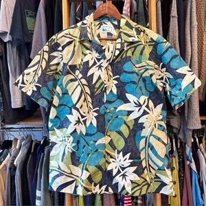 PRIDE of Hawaii Aloha Shirt Men’s XL Blue Green Floral Hawaiian